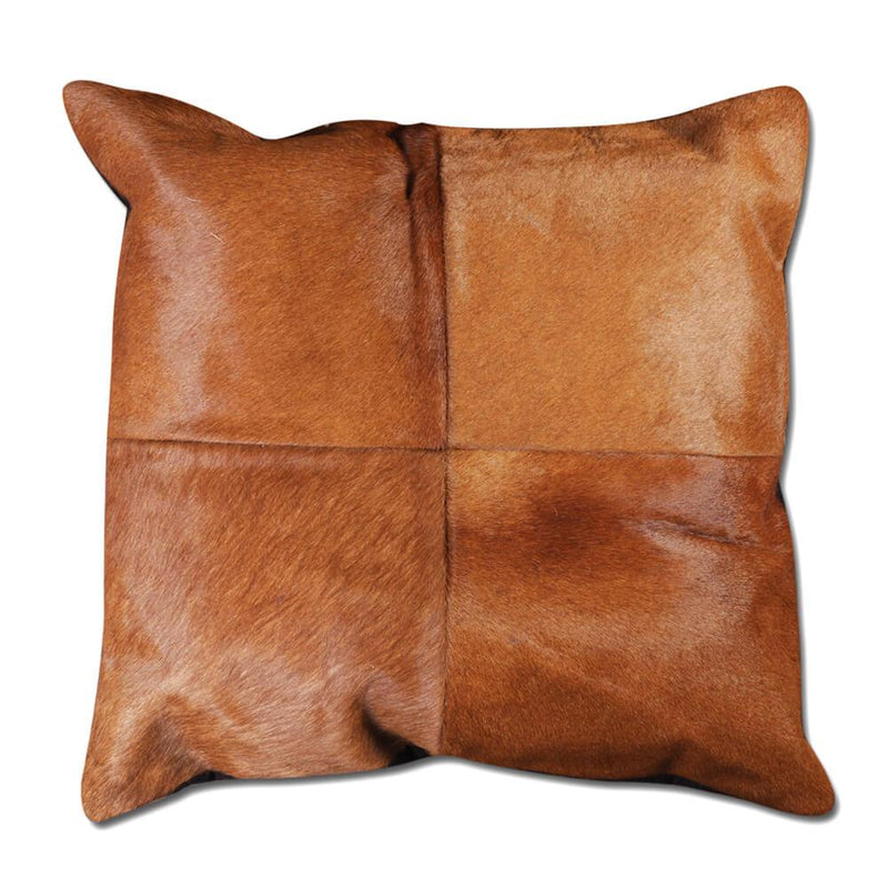 Leather Hide Cushion Medium Brown